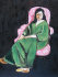 Henry Matisse - Laurette in a green dress on black background