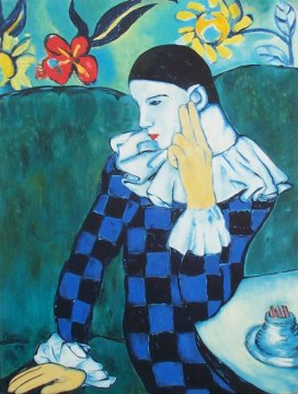 Pablo Picasso - Thoughful Harlequin